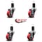 Service Caster 3'' Red Poly Wheel Swivel 1-5/8'' Expanding Stem Caster Set, 4PK SCC-EX20S314-PPUB-RED-158-4 - alternate 4